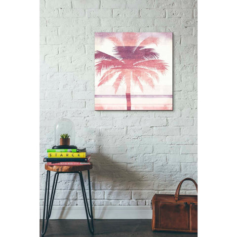 Image of 'Beachscape Palms II Pink Purple' by Michael Mullan, Canvas Wall Art,26 x 26