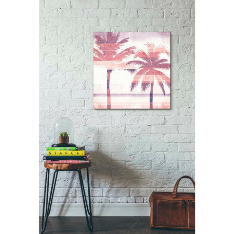 Image of 'Beachscape Palms III Pink Purple' by Michael Mullan, Canvas Wall Art,26 x 26