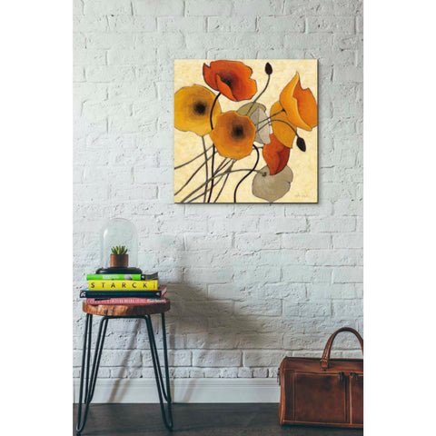Image of 'Pumpkin Poppies II' by Shirley Novak, Canvas Wall Art,26 x 26