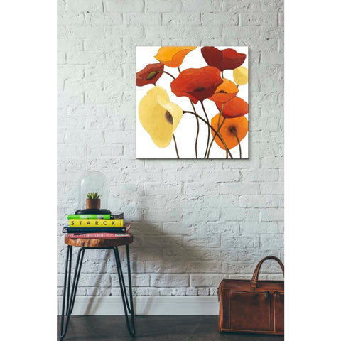 Image of 'Up One on White Yellow' by Shirley Novak, Canvas Wall Art,26 x 26