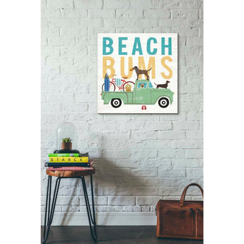 Image of 'Beach Bums Truck I square' by Michael Mullan, Canvas Wall Art,26 x 26