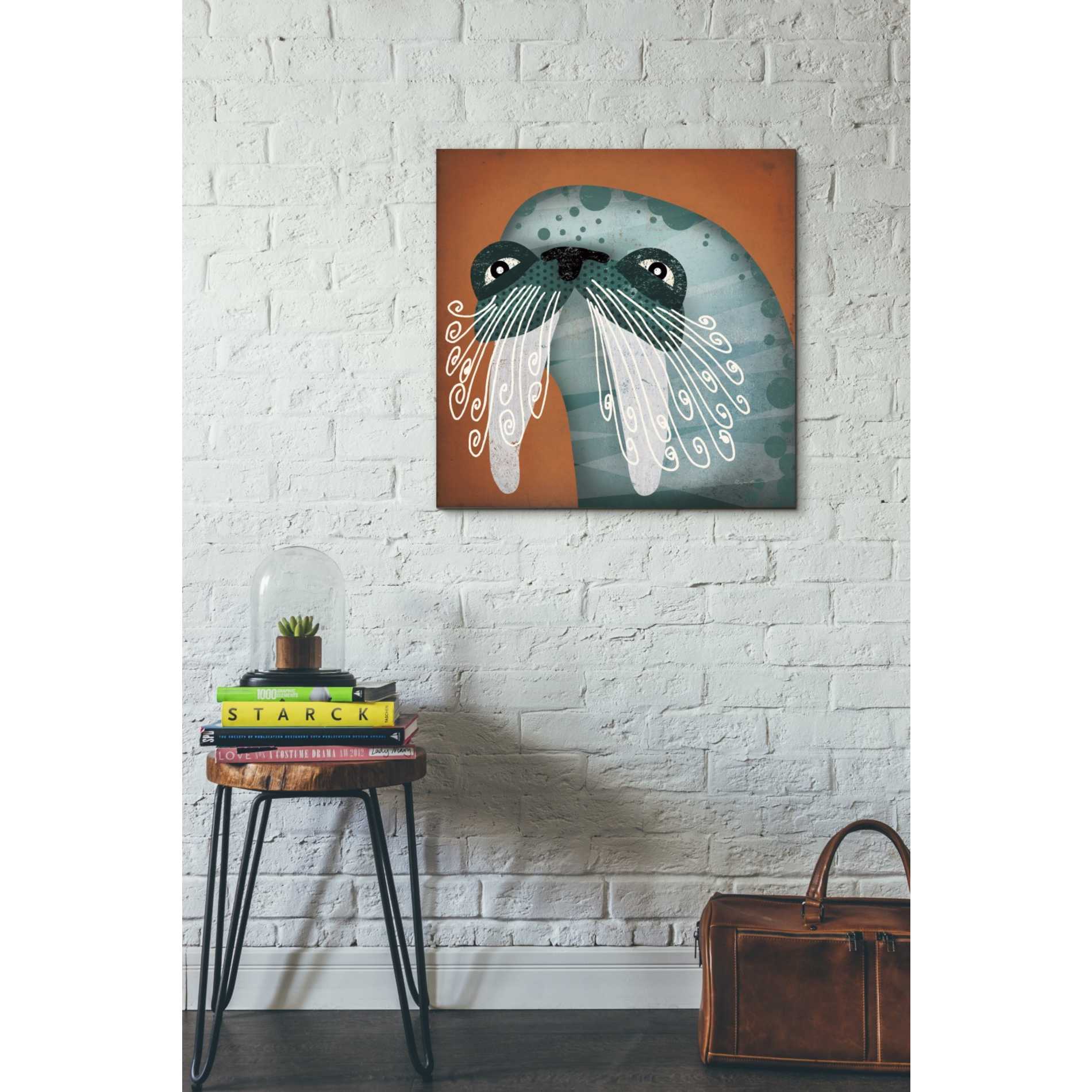 'Walrus Wow' by Ryan Fowler, Canvas Wall Art,26 x 26