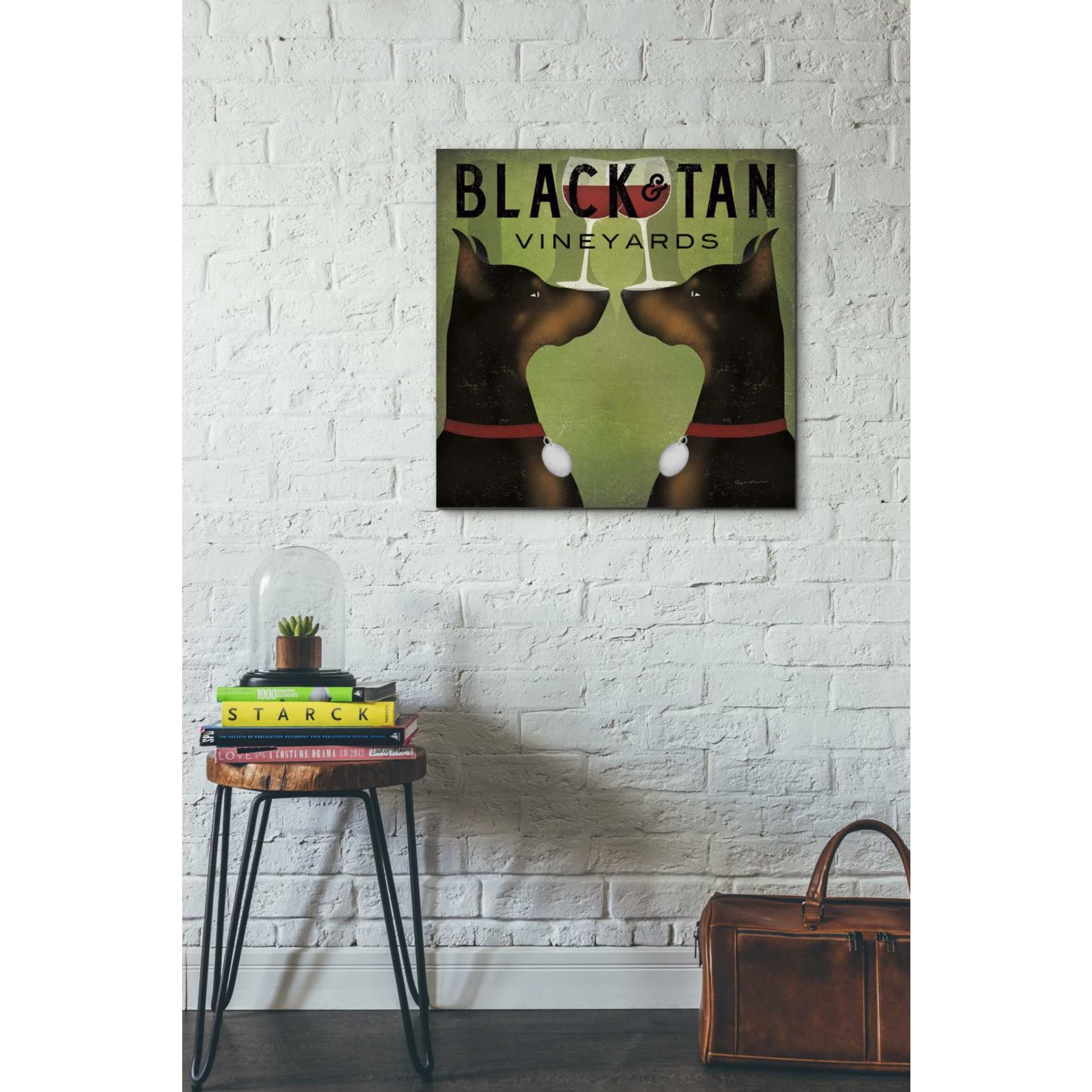 'Double Doberman Vineyards' by Ryan Fowler, Canvas Wall Art,26 x 26