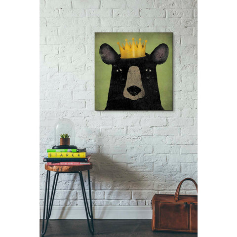 Image of 'The Black Bear with Crown' by Ryan Fowler, Canvas Wall Art,26 x 26