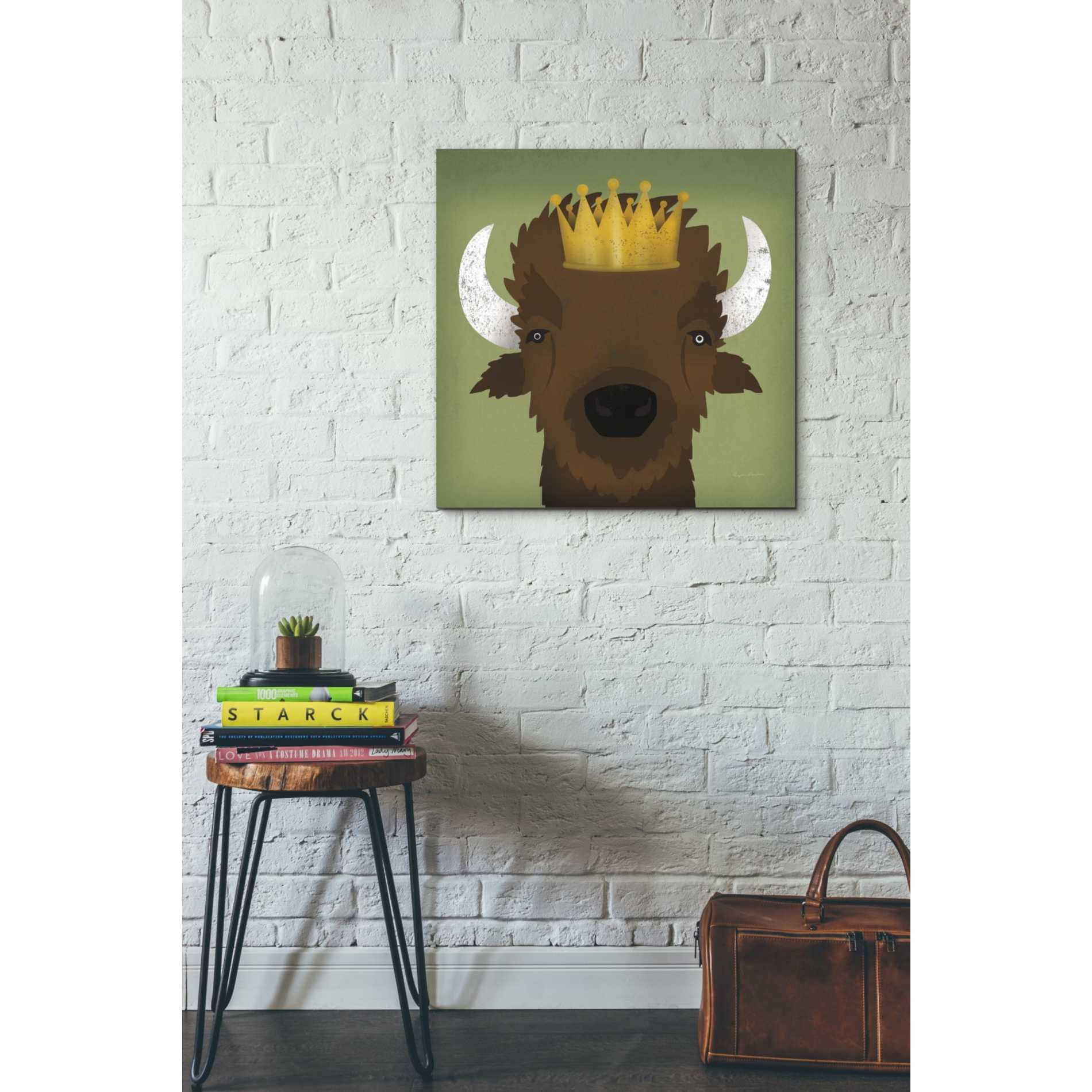 'Buffalo III with Crown' by Ryan Fowler, Canvas Wall Art,26 x 26