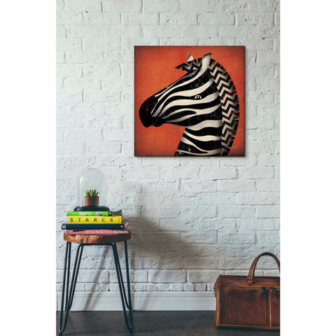 Image of 'Zebra Wow' by Ryan Fowler, Canvas Wall Art,26 x 26