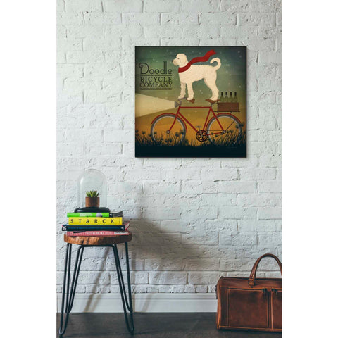 'White Doodle on Bike Summer' by Ryan Fowler, Canvas Wall Art,26 x 26