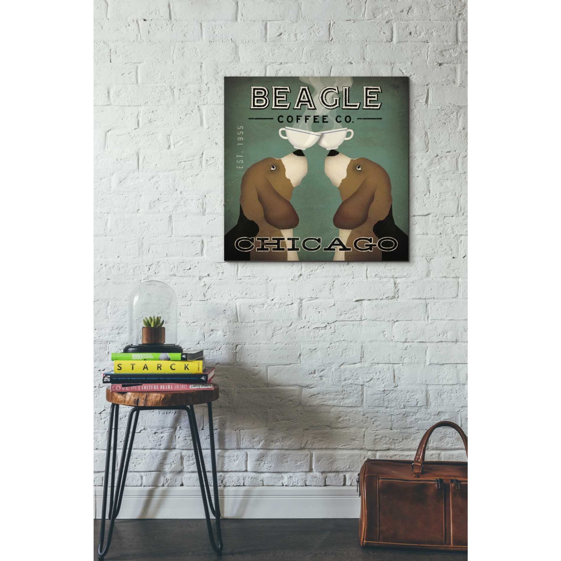 'Beagle Coffee Co Chicago' by Ryan Fowler, Canvas Wall Art,26 x 26