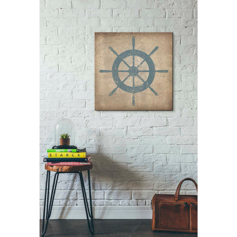 Image of 'Nautical Shipwheel' by Ryan Fowler, Canvas Wall Art,26 x 26
