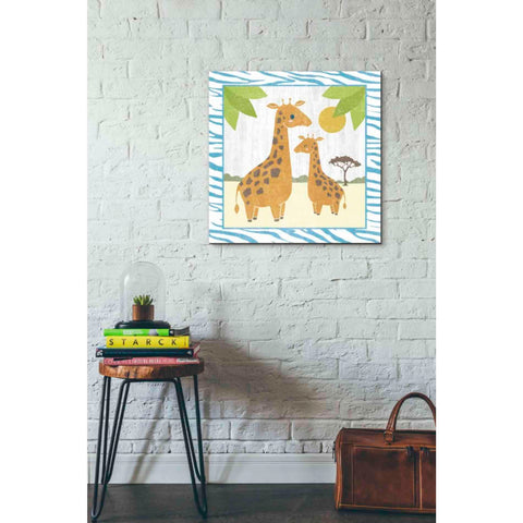 Image of 'Safari Fun Giraffe' by Moira Hershey, Canvas Wall Art,26 x 26