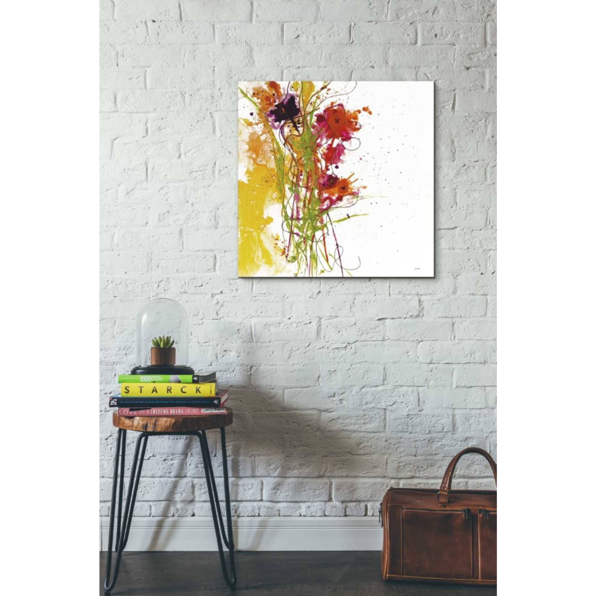 'Flower Tango on White' by Jan Griggs, Giclee Canvas Wall Art