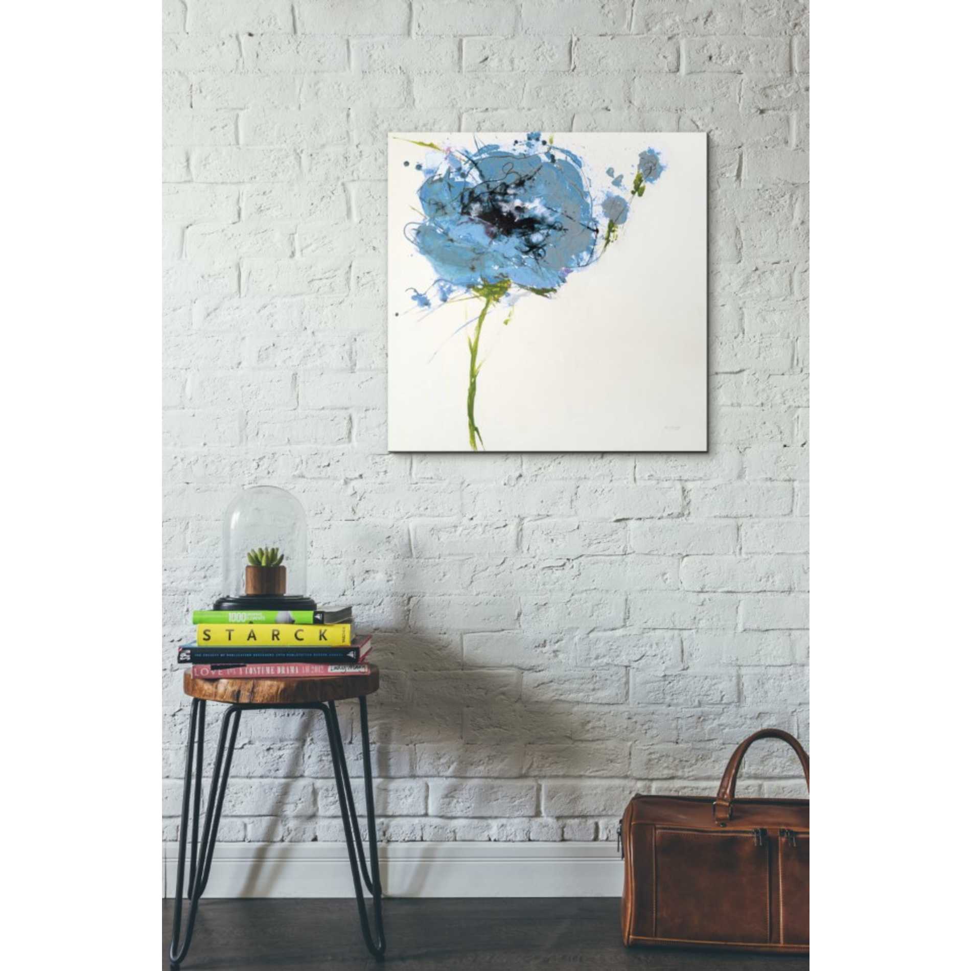 'Turquoise Poppy Master on White' by Jan Griggs, Giclee Canvas Wall Art