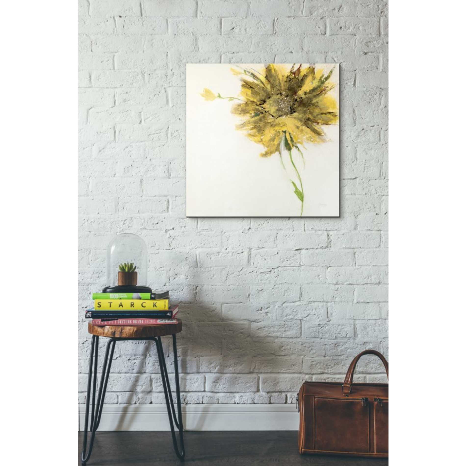 'Yellow Daisy on White' by Jan Griggs, Giclee Canvas Wall Art
