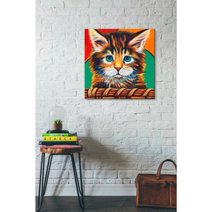 'Kitten in Basket I' by Carolee Vitaletti Giclee Canvas Wall Art