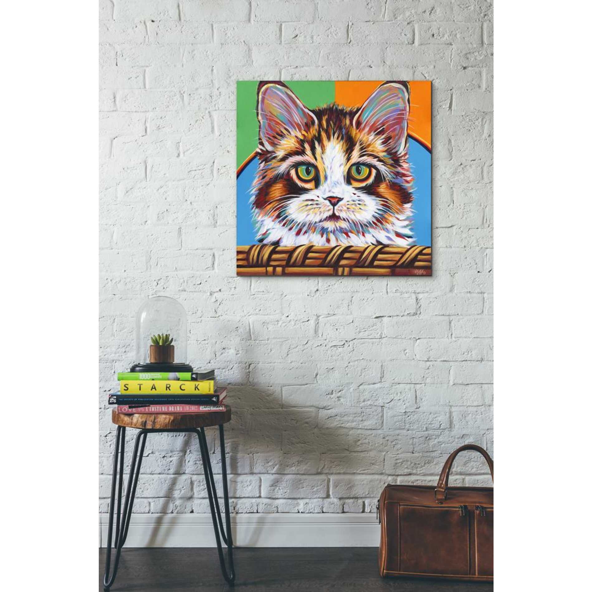 'Kitten in Basket II' by Carolee Vitaletti Giclee Canvas Wall Art
