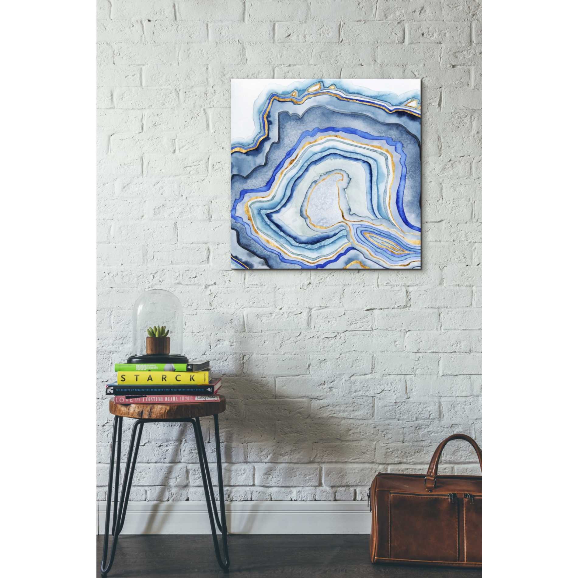 'Cobalt Agate I' by Grace Popp Canvas Wall Art,26 x 26
