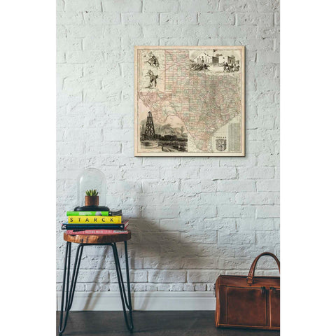 Image of 'Map of Texas' by Vision Studio Giclee Canvas Wall Art