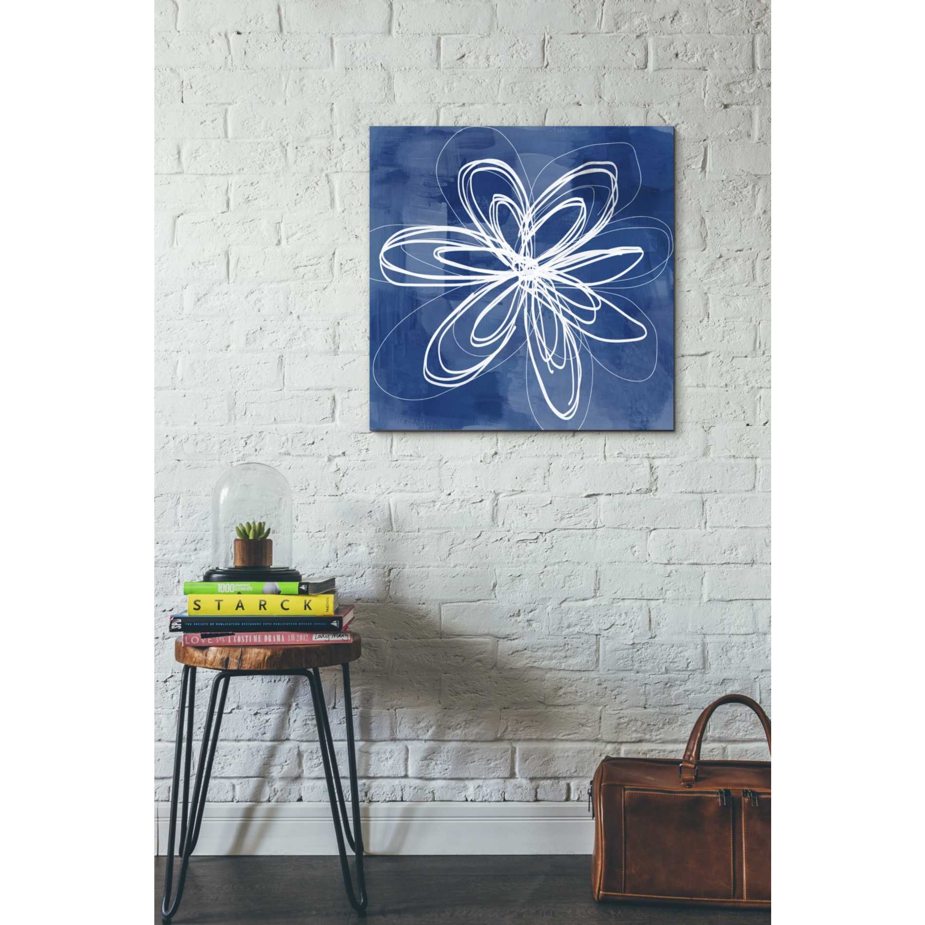 'Painted Sky Flower' by Linda Woods, Canvas Wall Art,26 x 26