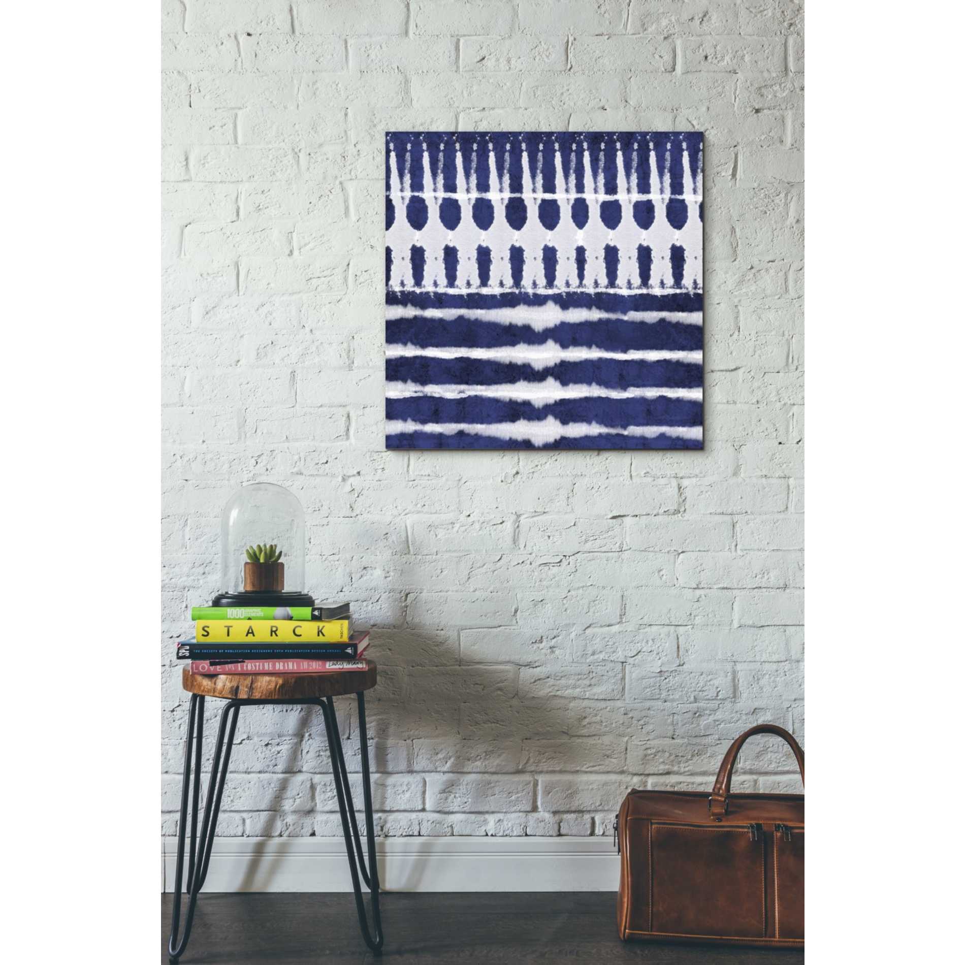 'Blue Shibori A' by Linda Woods, Canvas Wall Art,26 x 26