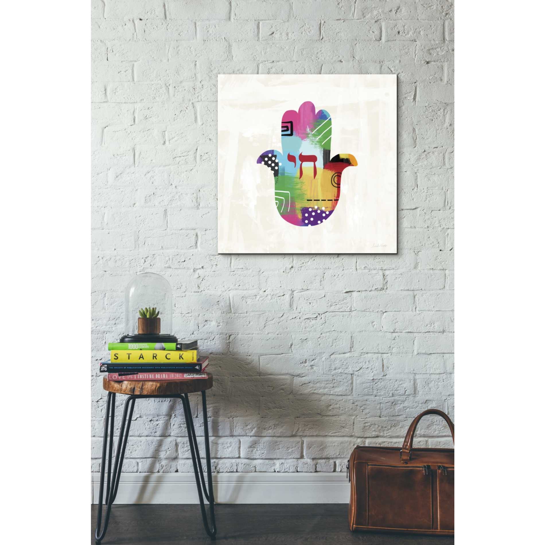 'Chai Hamsa' by Linda Woods, Canvas Wall Art,26 x 26