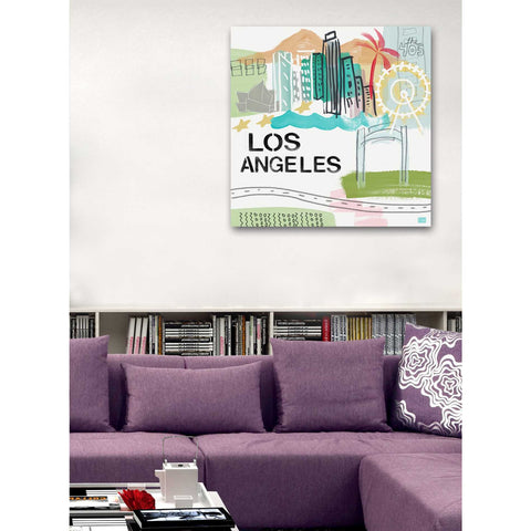 Image of 'Los Angeles' by Linda Woods, Canvas Wall Art,26 x 26