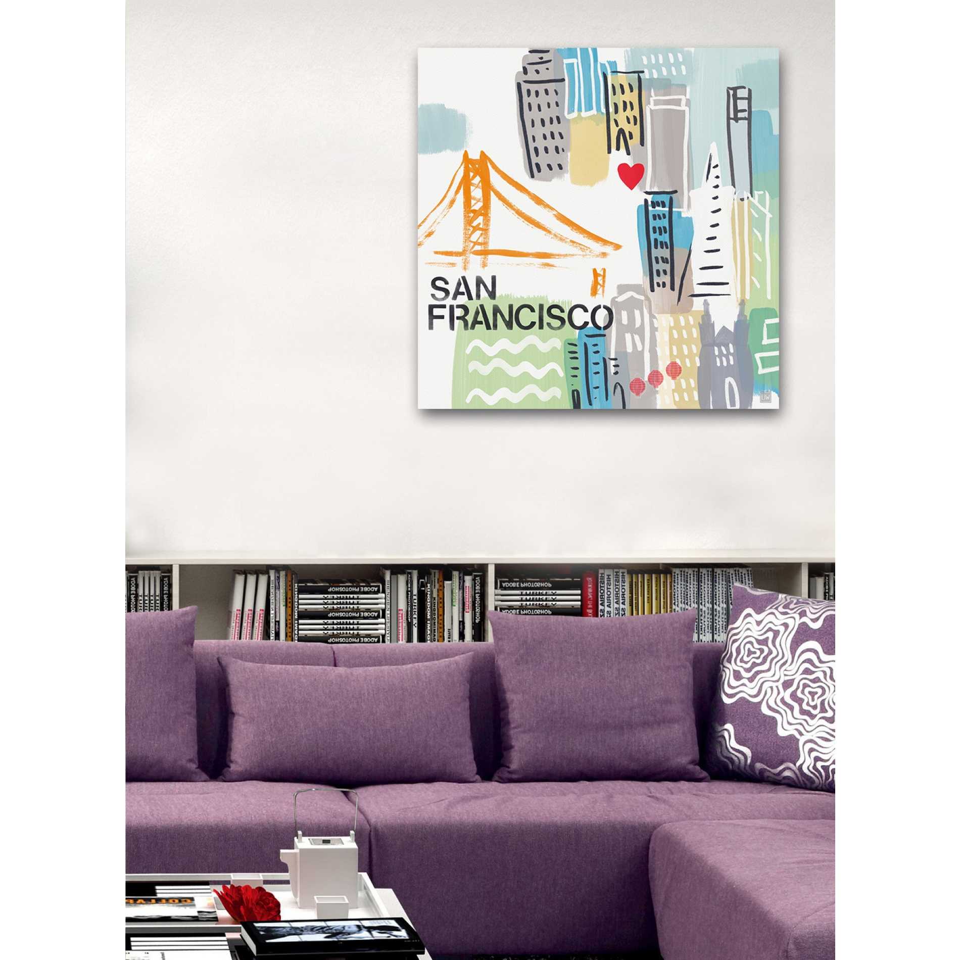 'San Francisco' by Linda Woods, Canvas Wall Art,26 x 26