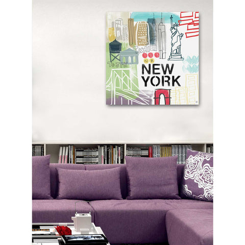 Image of 'New York' by Linda Woods, Canvas Wall Art,26 x 26