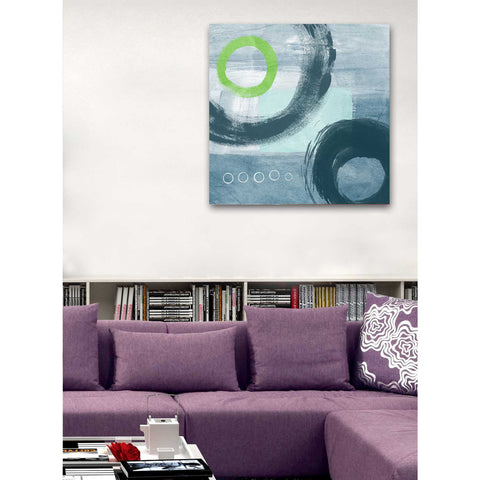 Image of 'Blue Circles I' by Linda Woods, Canvas Wall Art,26 x 26