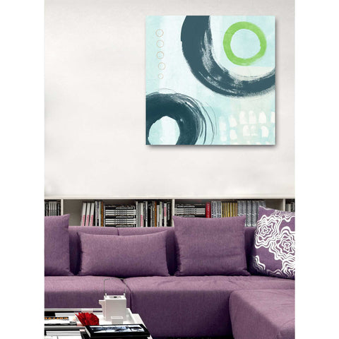 Image of 'Blue Circles III' by Linda Woods, Canvas Wall Art,26 x 26