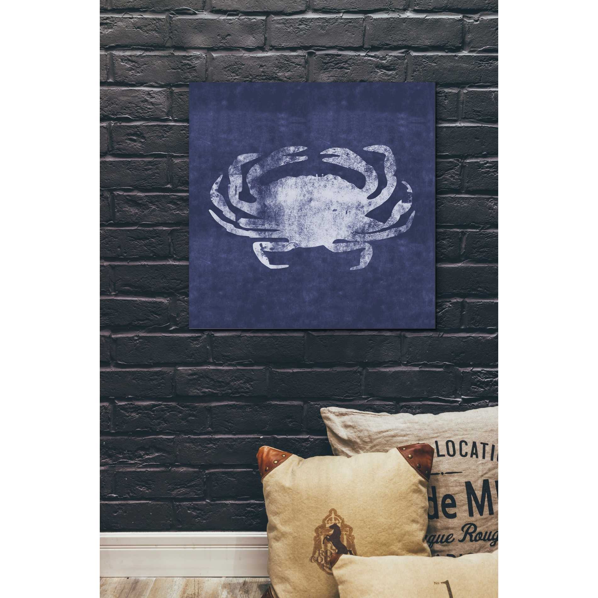 'Indigo Crab' by Linda Woods, Canvas Wall Art,26 x 26