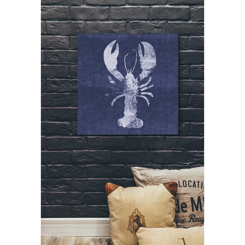 Image of 'Indigo Lobster' by Linda Woods, Canvas Wall Art,26 x 26