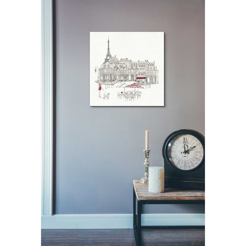 Image of 'World Cafe II Paris Red' by Avery Tillmon, Canvas Wall Art,26 x 26