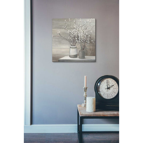 Image of 'Pussy Willow Still Life Gray Pots' by Julia Purinton, Canvas Wall Art,26 x 26