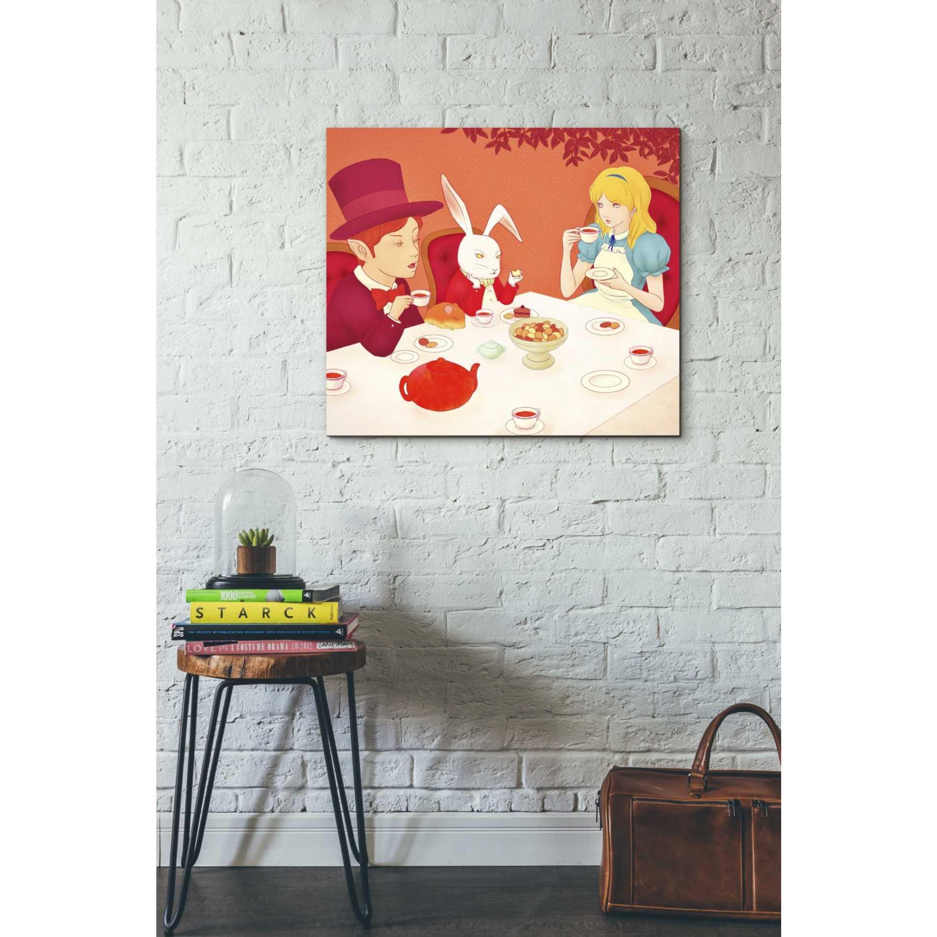 'Alice's Tea Party' by Sai Tamiya, Canvas Wall Art,30 x 26