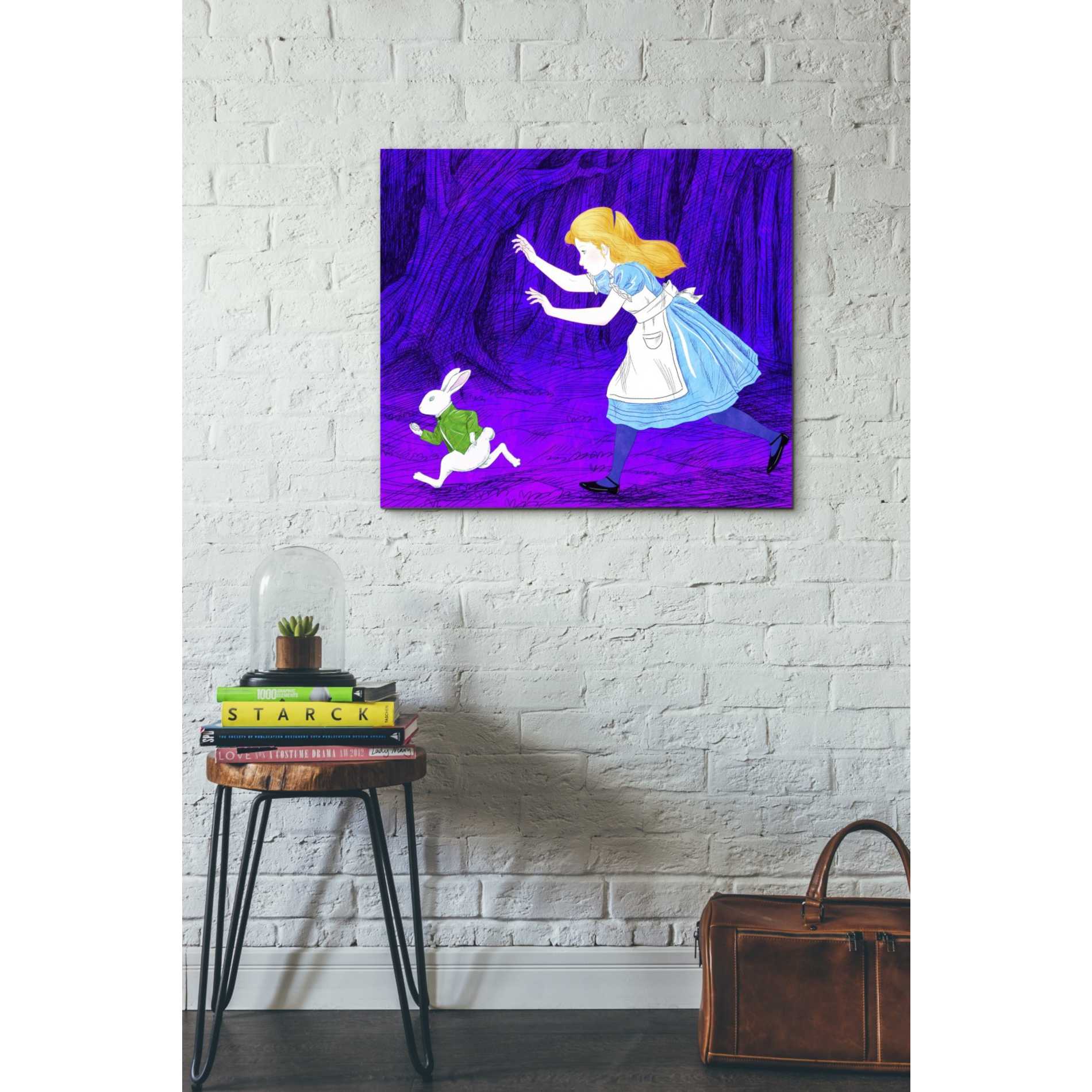 'Alice's and the Rabbit' by Sai Tamiya, Canvas Wall Art,30 x 26