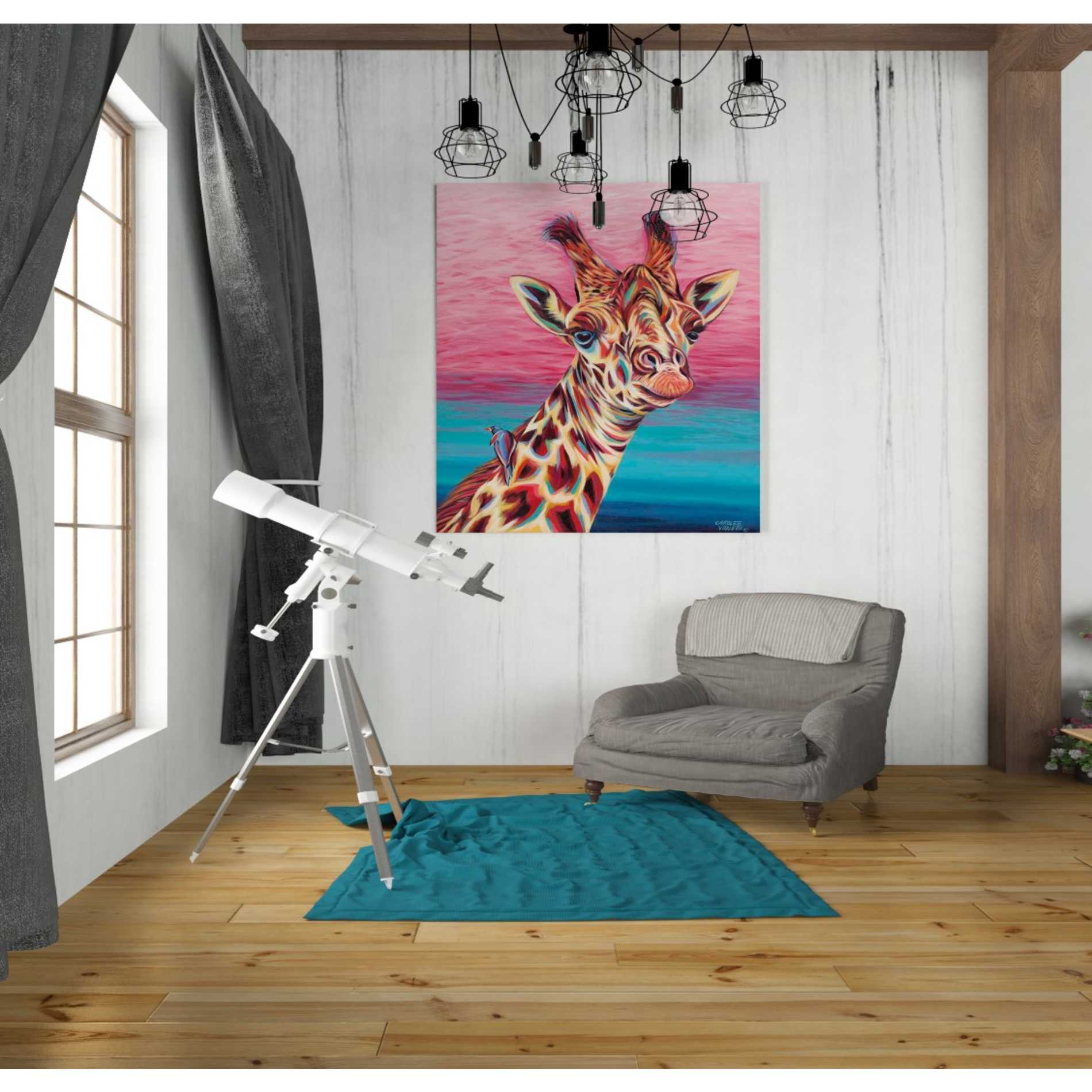 'Sky High Giraffe I' by Carolee Vitaletti Giclee Canvas Wall Art