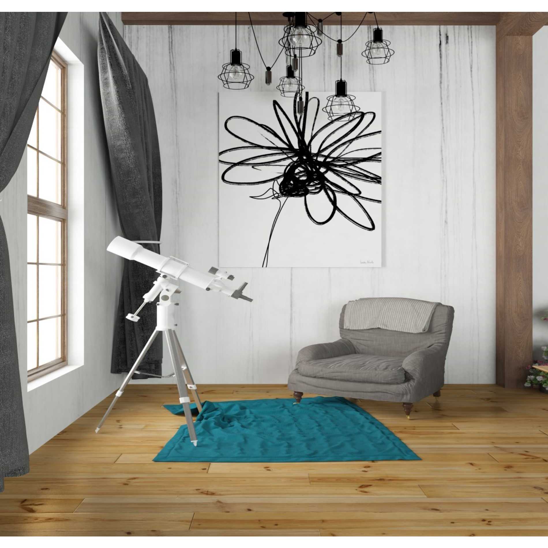 'Black Ink Flower III' by Linda Woods, Canvas Wall Art,26 x 30