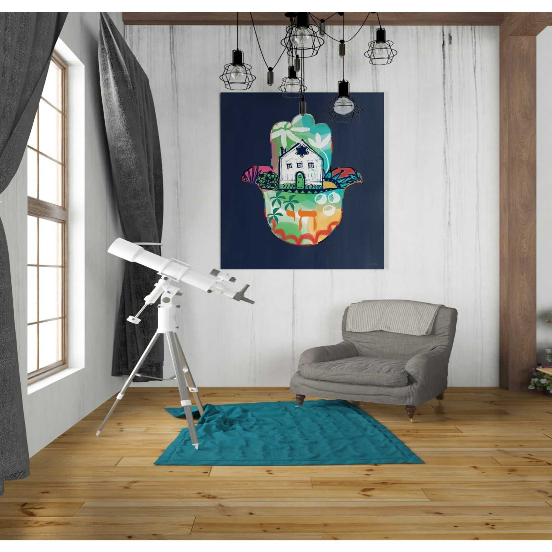 'Colorful Home Hamsa' by Linda Woods, Canvas Wall Art,26 x 30