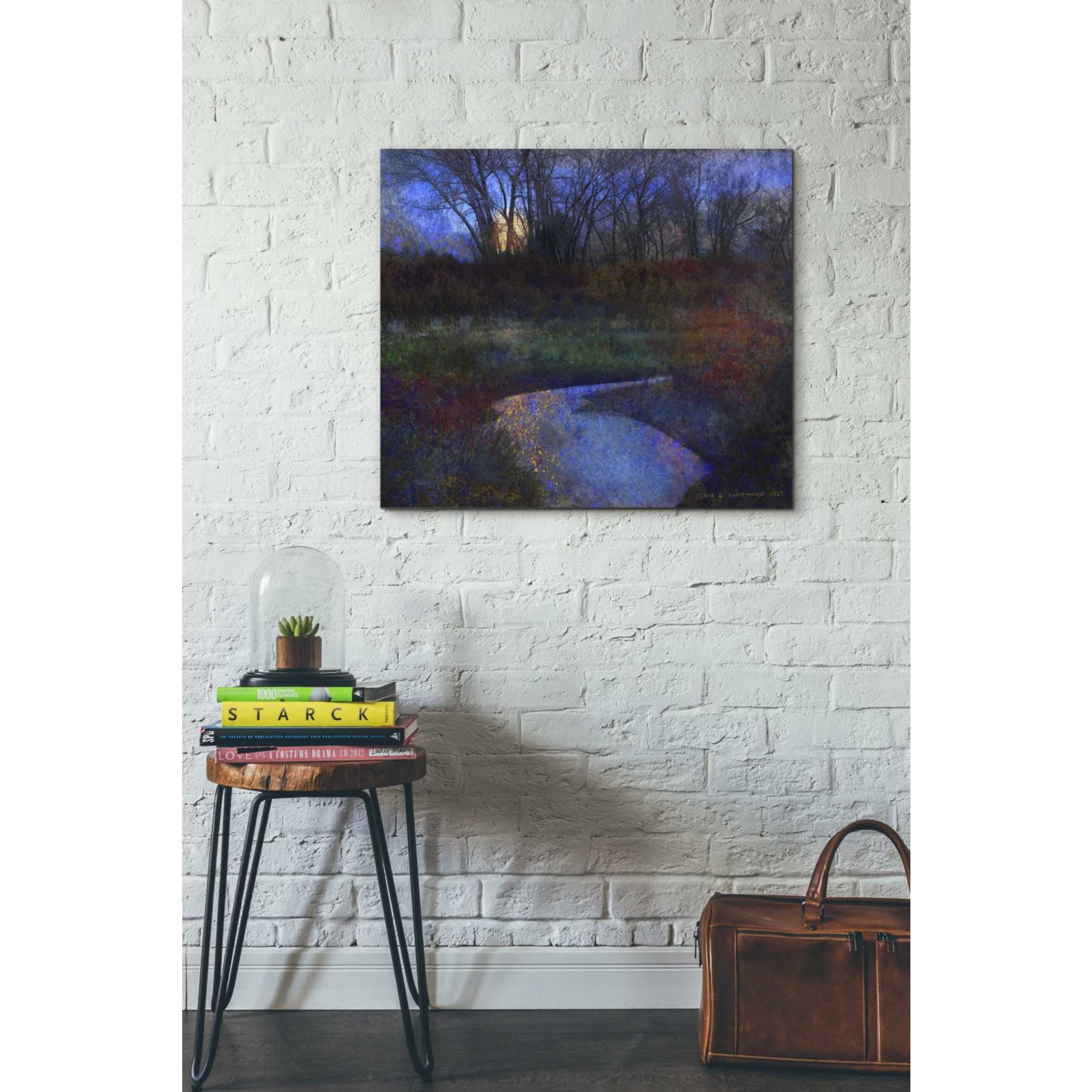 'Moonlit Stream' by Chris Vest, Giclee Canvas Wall Art