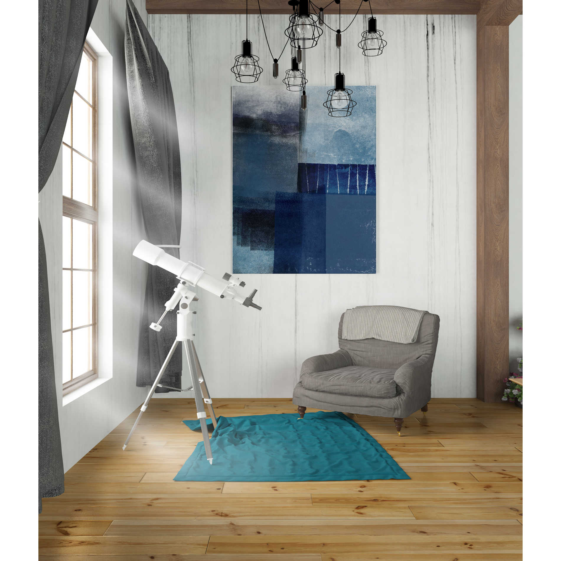 'Blue Abstract I' by Linda Woods, Canvas Wall Art,26 x 34