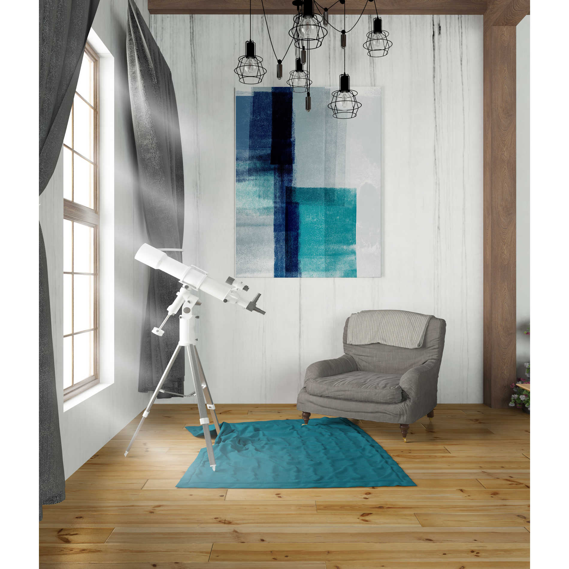 'Blue Abstract V' by Linda Woods, Canvas Wall Art,26 x 34