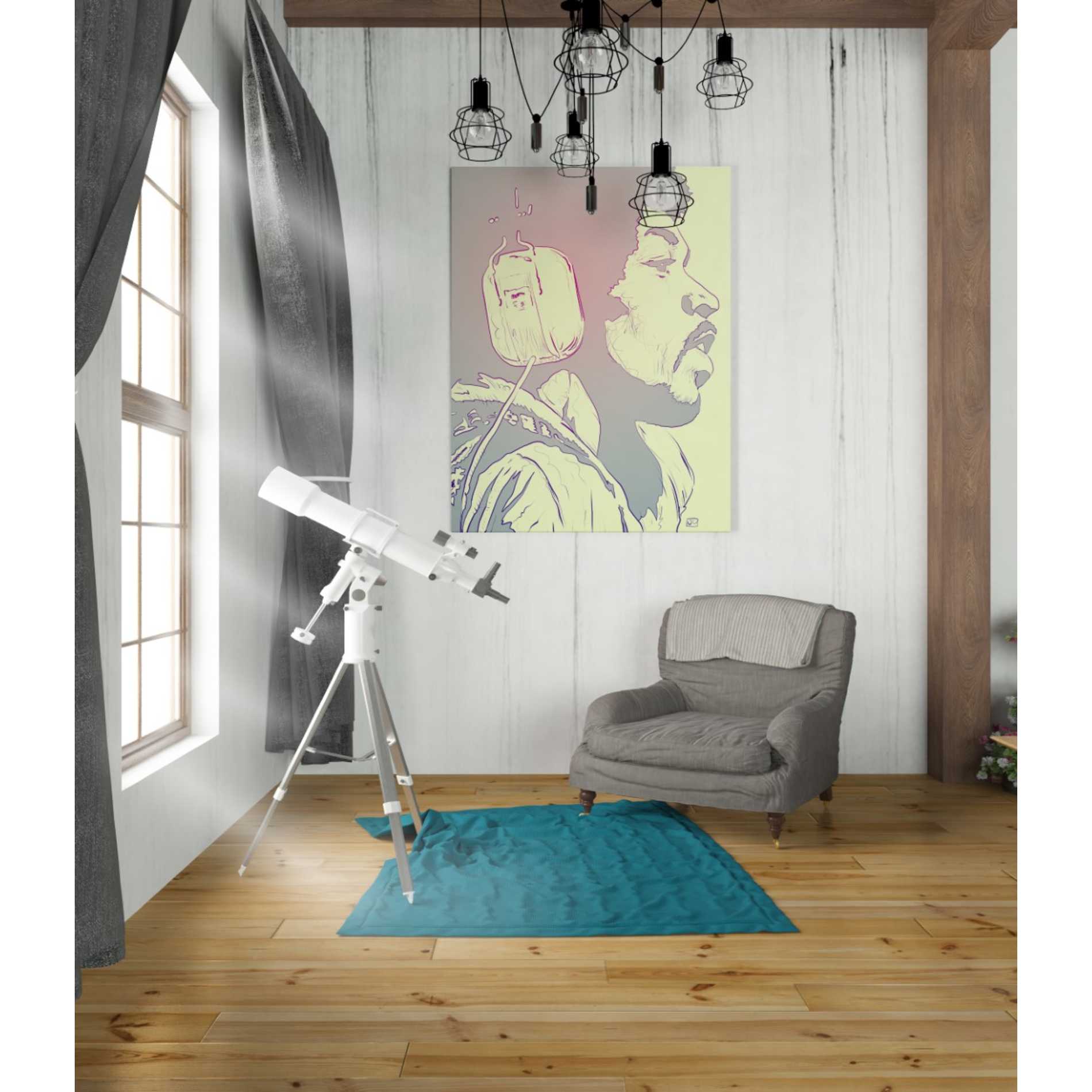 'Jimi Hendrix' by Giuseppe Cristiano, Canvas Wall Art,26 x 34