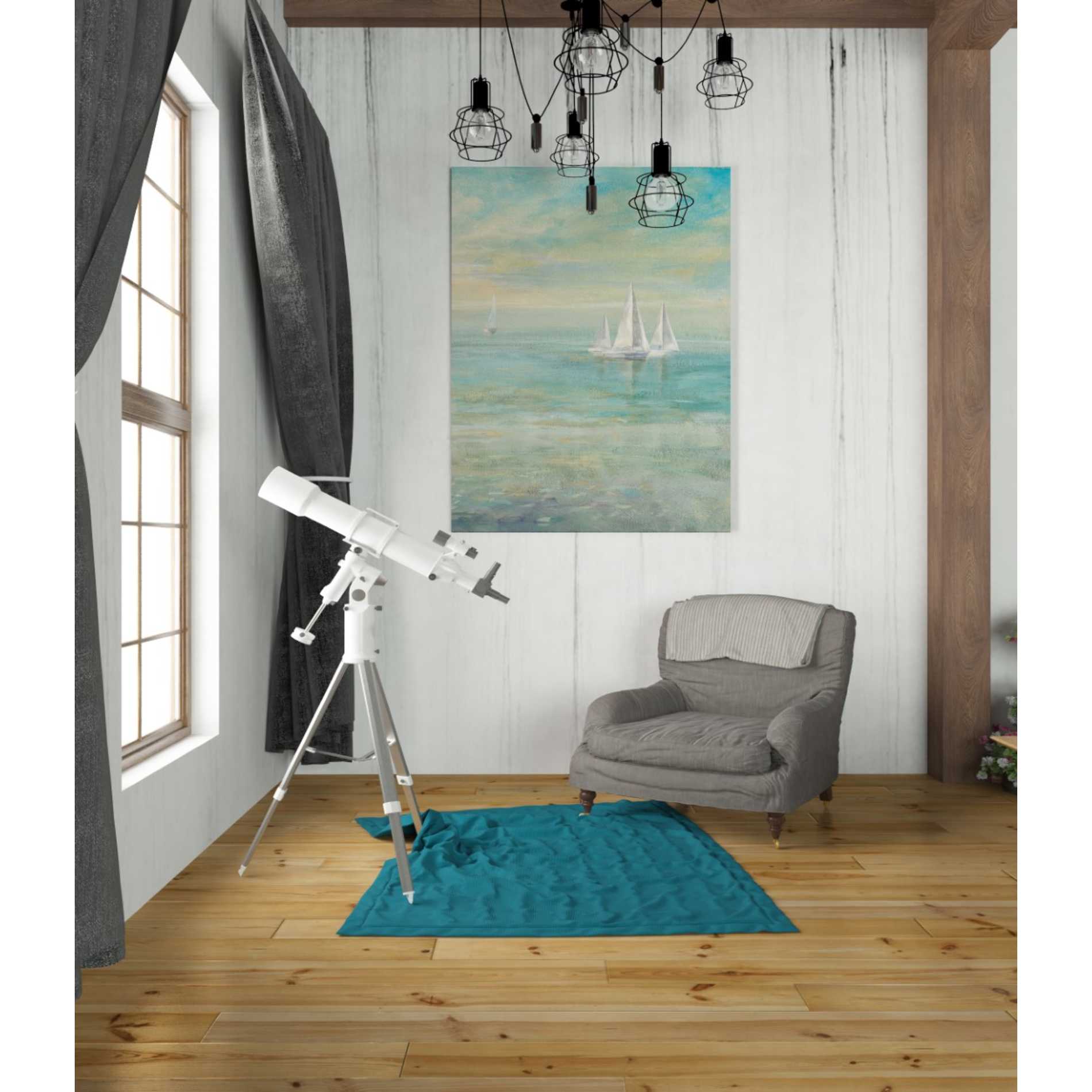 'Sunrise Sailboats II' by Danhui Nai, Canvas Wall Art,26 x 34