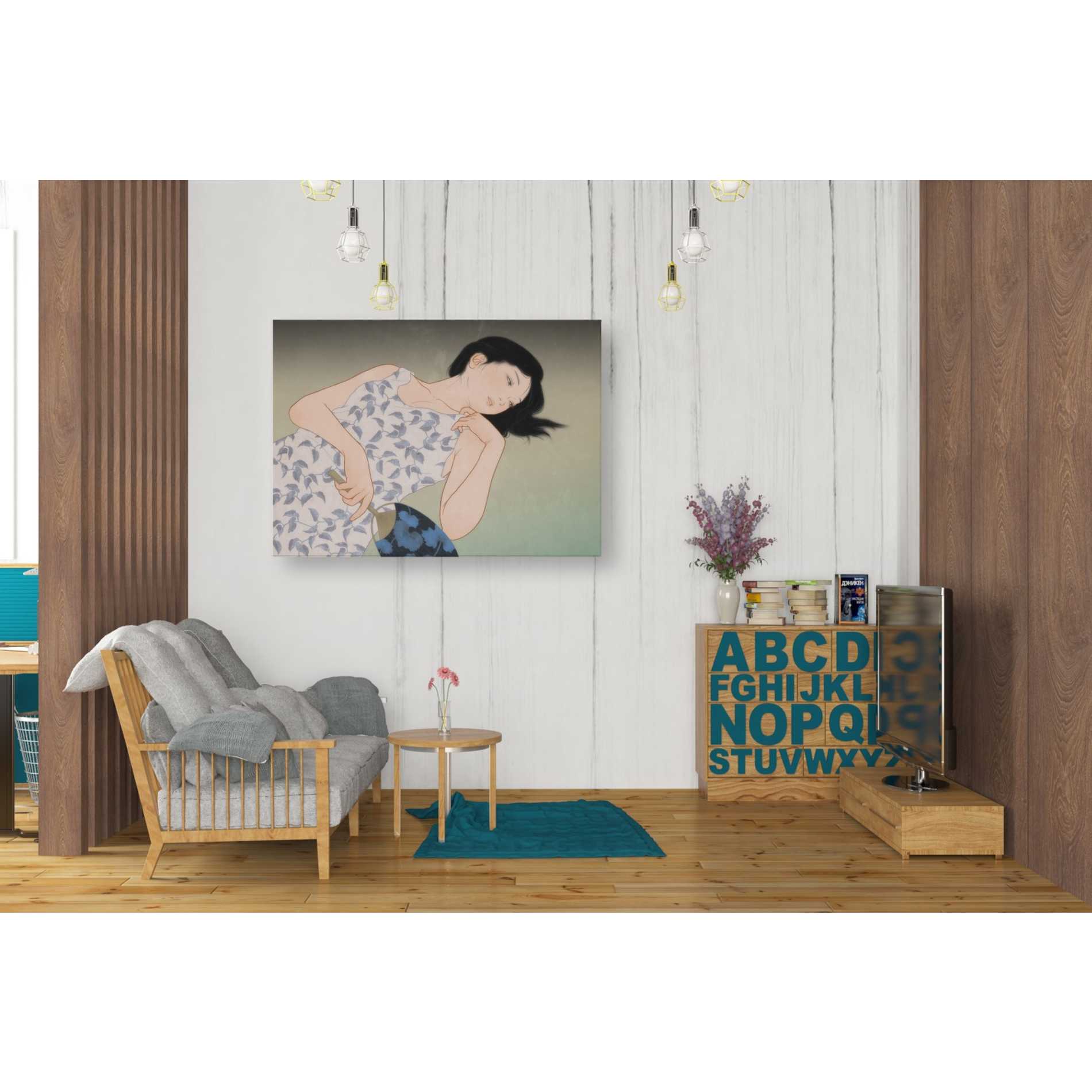 'Evening Cicada' by Sai Tamiya, Canvas Wall Art,34 x 26