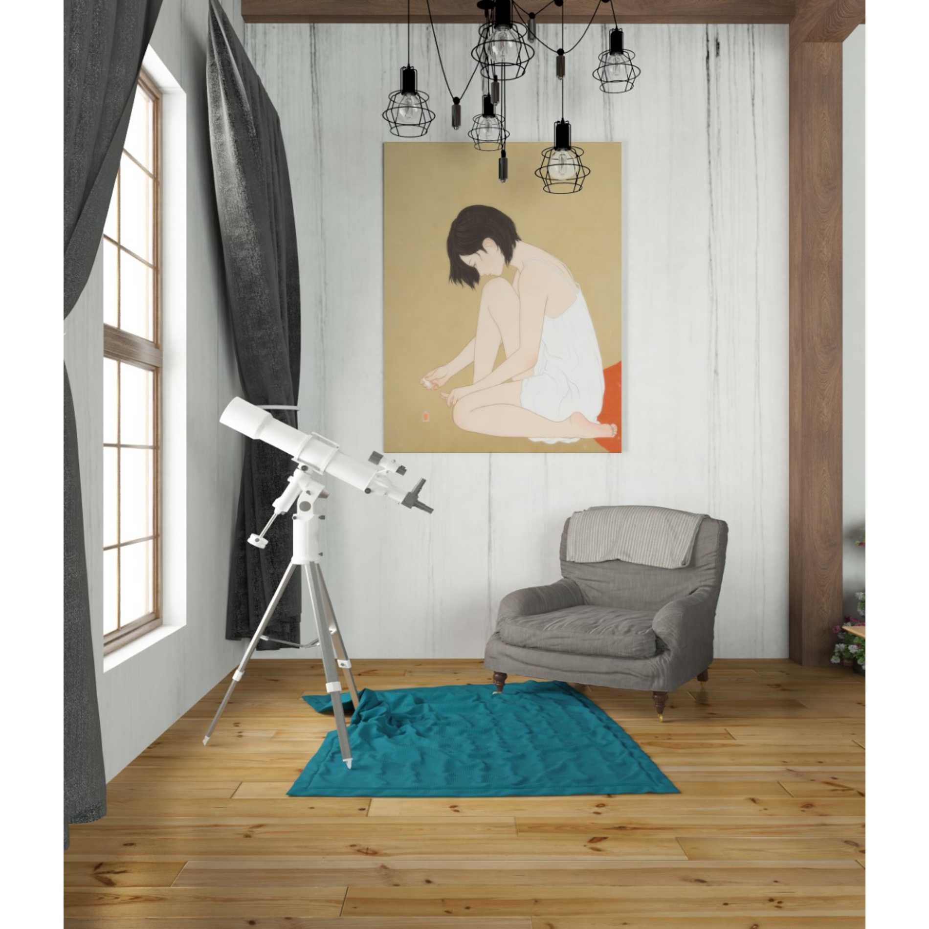 'A Woman Painting a Pedicure' by Sai Tamiya, Canvas Wall Art,26 x 34