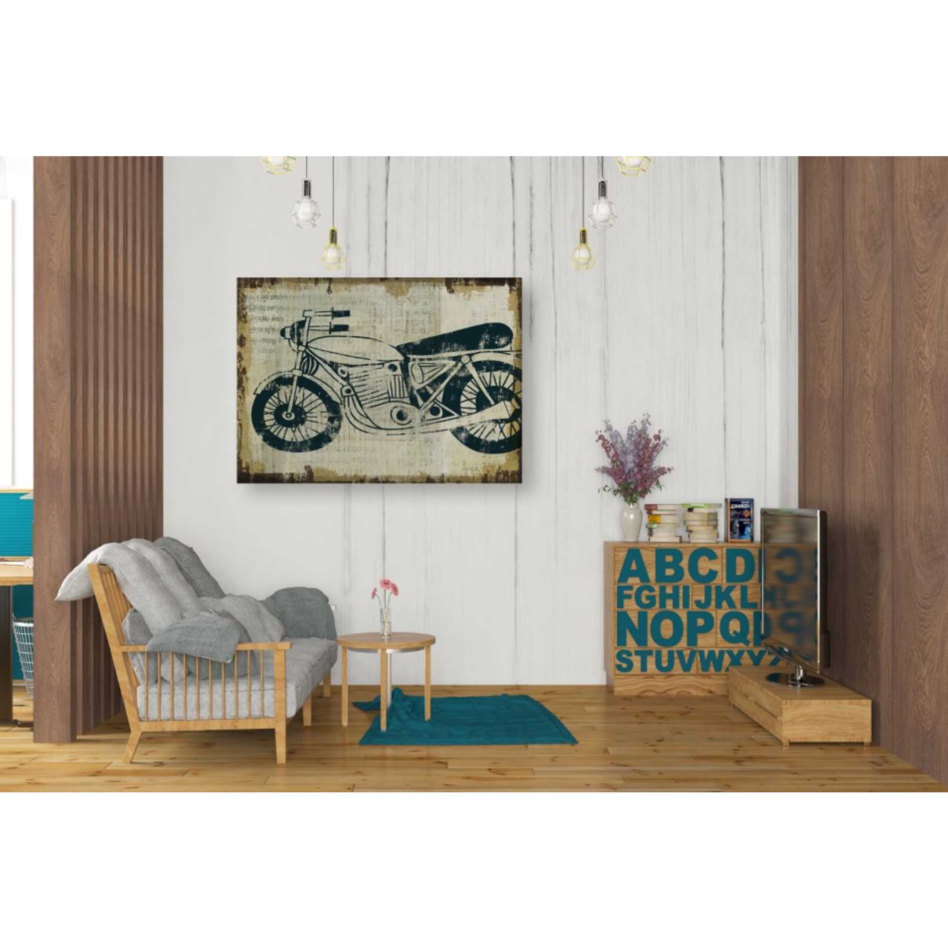 'American Pop Moto' by Michael Mullan, Canvas Wall Art,34 x 26
