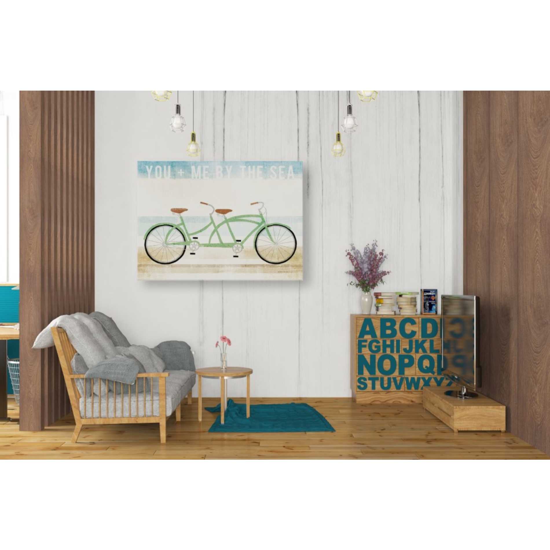 'Beach Cruiser Tandem v2' by Michael Mullan, Canvas Wall Art,34 x 26