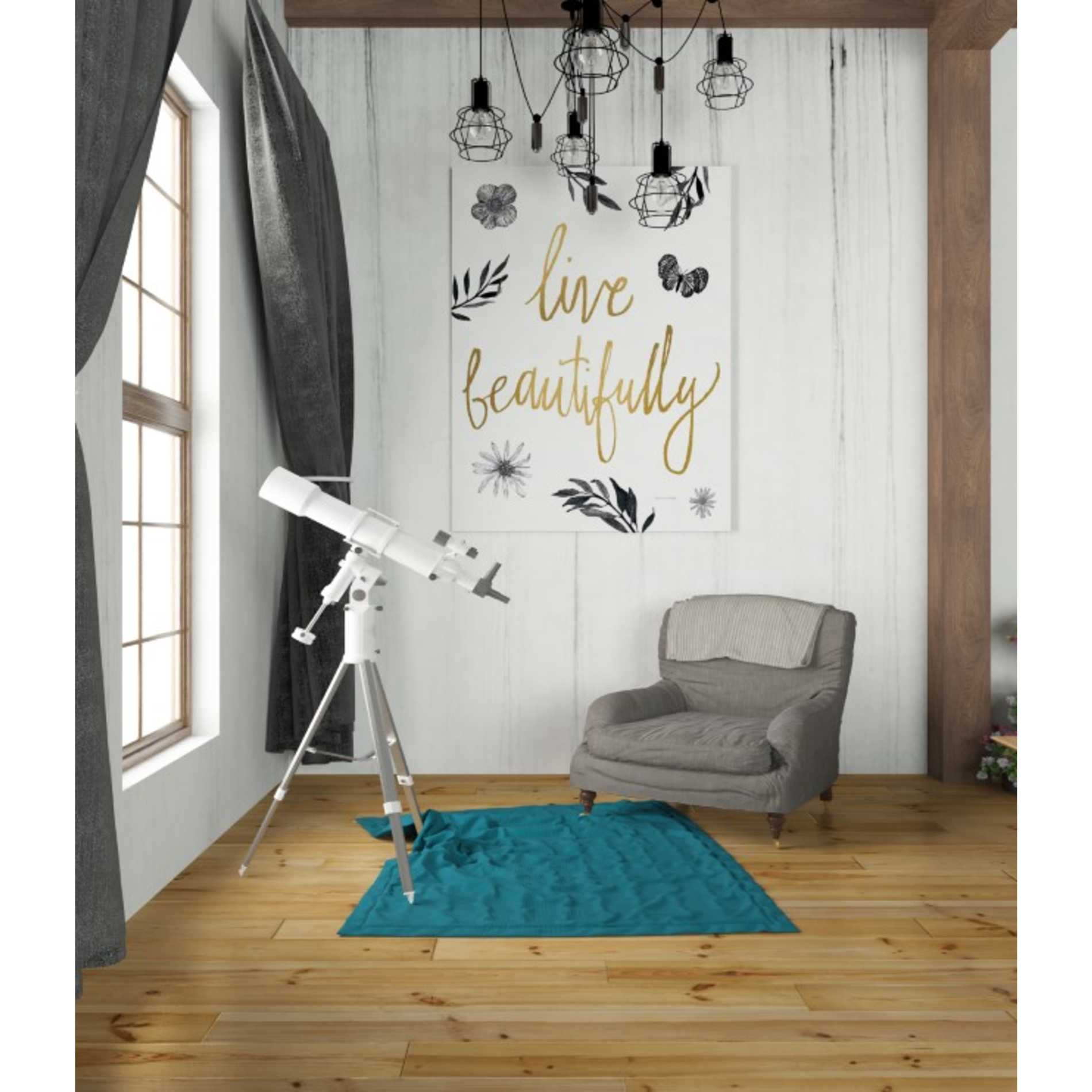 'Live Beautifully BW' by Sara Zieve Miller, Canvas Wall Art,26 x 34