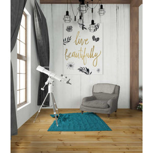 'Live Beautifully BW' by Sara Zieve Miller, Canvas Wall Art,26 x 34