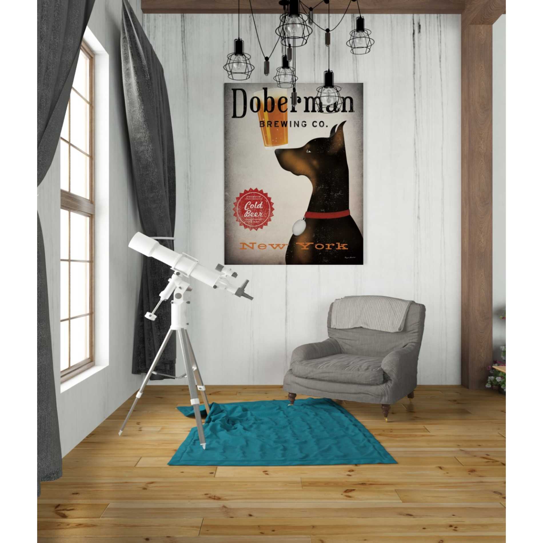 'Doberman Brewing Company NY' by Ryan Fowler, Canvas Wall Art,26 x 34